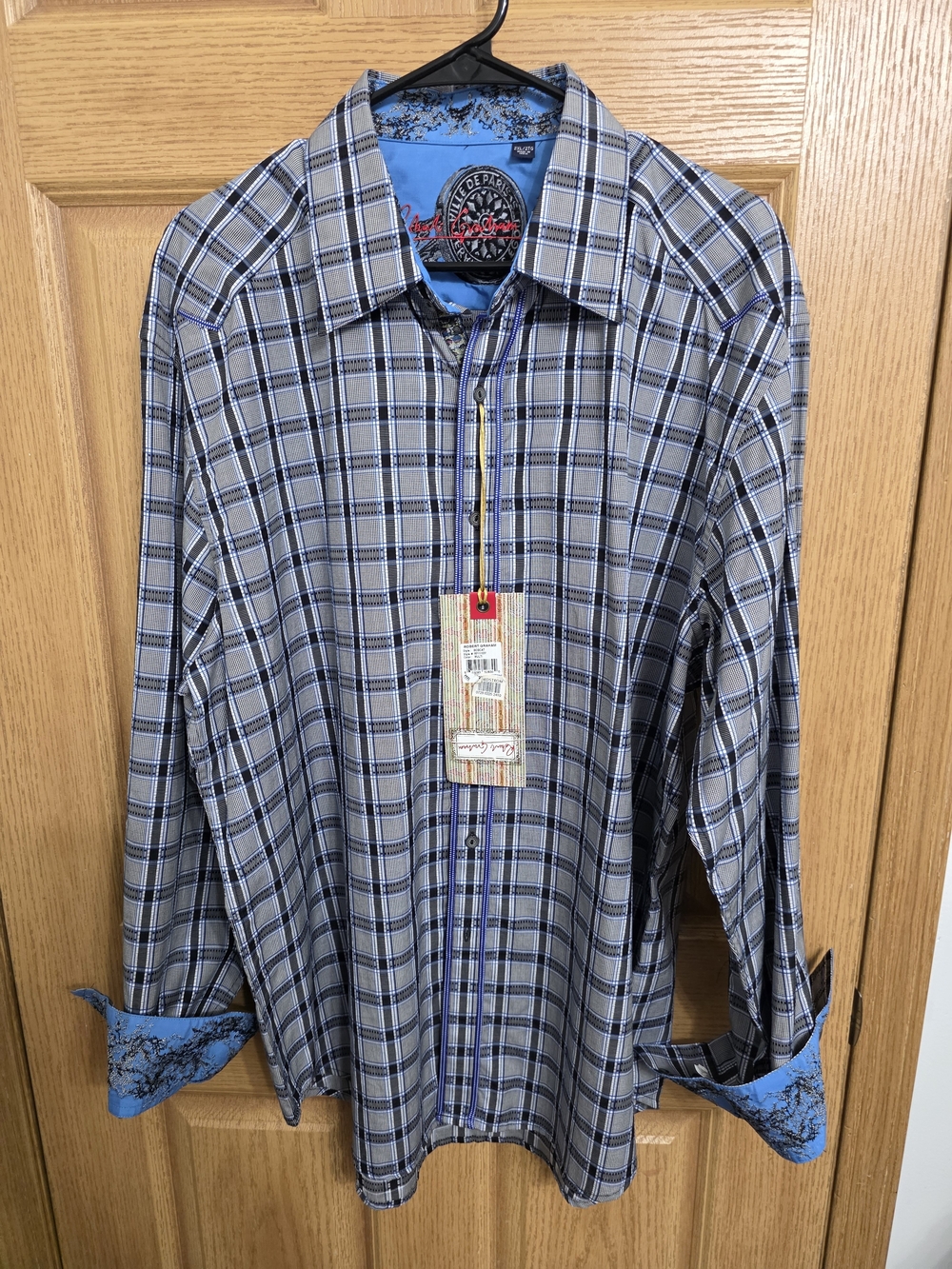 Robert Graham Classic Men's Blue Plaid Dress Shirt